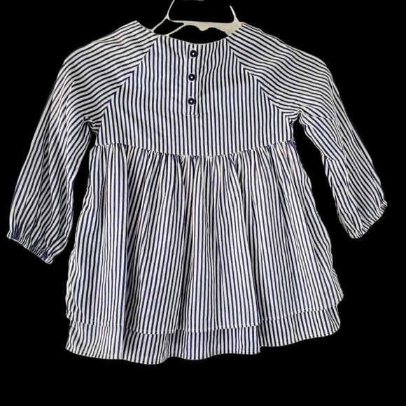 2 Pc Striped Tucker Tate Dress + Something Navy Blouson Top Baby Girl 24 Mo - Picture 4 of 13